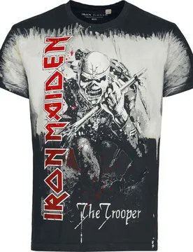 T-Shirt - The Trooper - S bis 4XL - für Männer - Größe 3XL - schwarz/weiß - EMP exklusives Merchandise! - Männer - male - Iron Maiden - FashionsVida