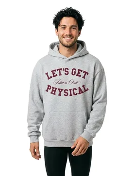 Felpa Con Cappuccio Let´s Get Physical Heather Grey 2XL - Mister TEE - FashionsVida