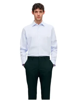 Chemise à Manches Longues Performance Slim Fit Cashmere Blue / Stripes S - Selected - FashionsVida