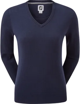 Pullover Wool Blend V-Neck, navy l - FootJoy - FashionsVida