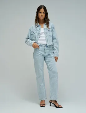 Vaqueros straight fit con jacquard de mujer - Salsa Jeans - FashionsVida