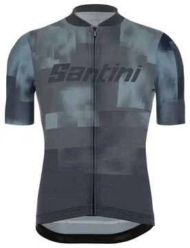 Maglia A Maniche Corte Forza Navy Blue / Grey - Santini - FashionsVida