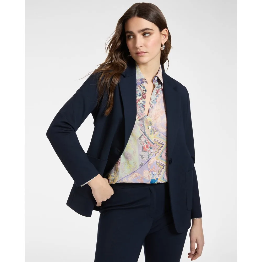 Blazer de mujer de un botón en punto milano ajuste entallado con cierre de un botón - Elena Miró - FashionsVida