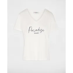 Camiseta de mujer con escote pico manga corta