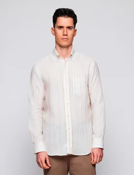 Camisa de hombre casual manga larga rayas - Mirto - FashionsVida