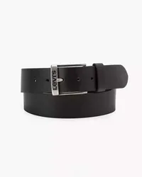 Cintura Levi's nera in pelle con fibbia in metallo effeto vintage