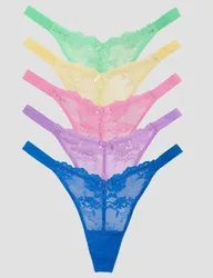 Pack Fran Lace Thongs Multi female