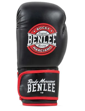 Gants De Boxe En Cuir Synthétique Buddy Black / Red / White 12 oz - Benlee - FashionsVida