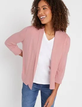 Women's Shawl Collar Cardigan Sweater in Pink Size: 18-20 - Pink - Size: 18-20 - M&Co - FashionsVida