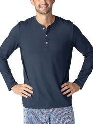 Camiseta de pijama de manga larga yacht blue azul XXL
