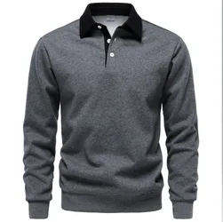 Men's Sweater 2026 New Spring and Summer POLO Shirt Lapel Versatile Long-sleeved Top Men's Simple and Casual
