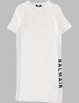 Balmain Kids Cotton Logo Mini Dress