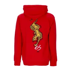 Felpa Cappuccio Uomo Tiger Block Hoodie Red