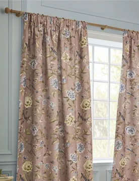 Porcelain Garden Chenille Curtains Pink Mix - Sanderson - FashionsVida