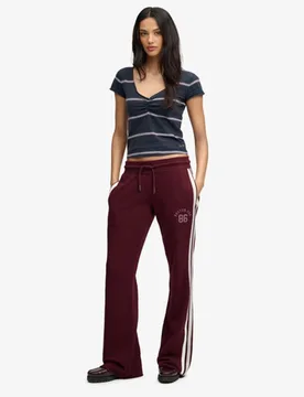 Superdry Damen Athletic Essentials Jogginghose mit Streifen und Schlag Red - Größe: 38 - 54.99 - FashionsVida