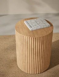 Fluted Side Table Natural