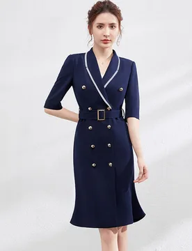 Allingentle Women's Skirt Suit 2 Piece Set Business Double-Breasted Blazer Skirt Suit for Party Office Work Outfits Customize - Aliexpress - FashionsVida