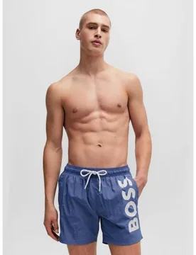 Mens Open Blue Octopus Swim Short - Male - Blue - Small - BOSS - FashionsVida