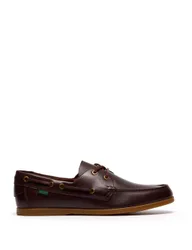 Wide Fit Leather Boat Shoes Brown male