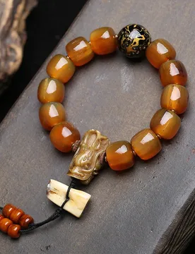 Natural Tibetan region sheep horn bucket bead writing hand string single circle reflux bone tee big lacquer bead Tibetan silver - Aliexpress - FashionsVida