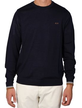Round Stripes Rasata Doppio Bordo Manica K42120 07 NAVY
