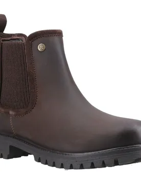 Canna Dealer Boot Leather Womens Brown Flat Chelsea Boots - Size Uk 7 - Hunter - FashionsVida