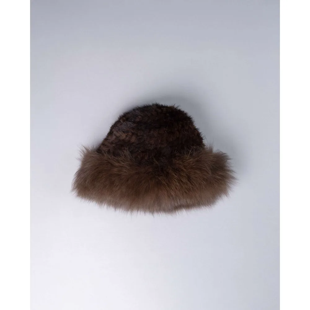 Gorro de mujer de pelo de visón tricotado - De la Roca - FashionsVida