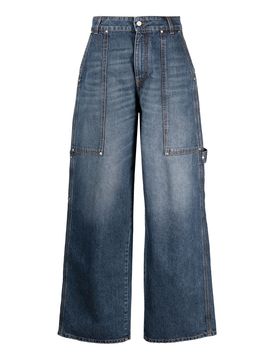 Jeans a gamba larga in denim