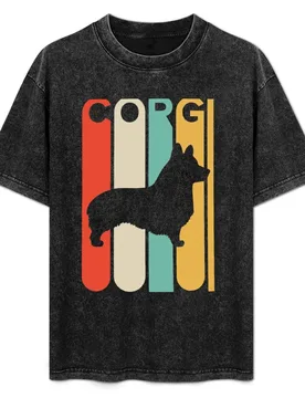 Vintage Style Corgi Silhouette Shirt T-Shirt Stylish Graphic Short Sleeve Top - Aliexpress - FashionsVida