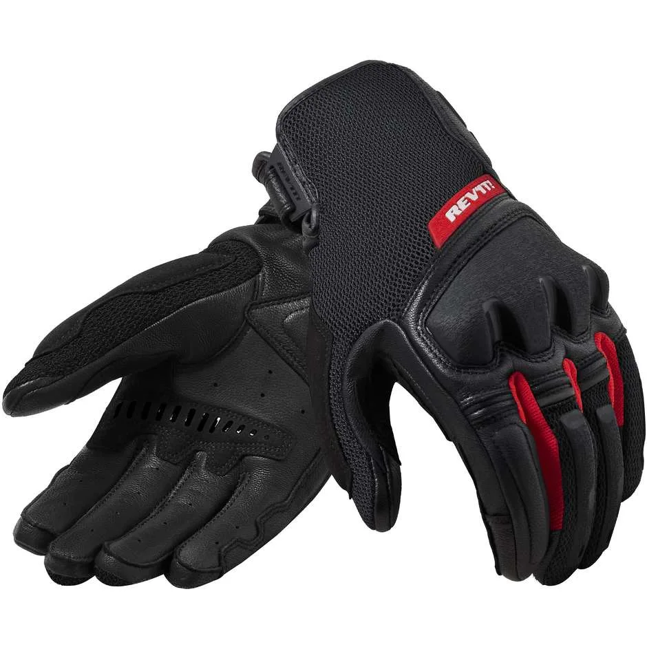 Guanti Moto Estivi DUTY Nero Rosso taglia S - Rev'it - FashionsVida