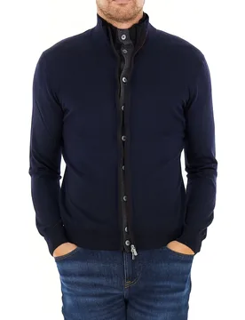 Cardigan con zip e bottoni BLU NOTTE 54 - Gran Sasso - FashionsVida