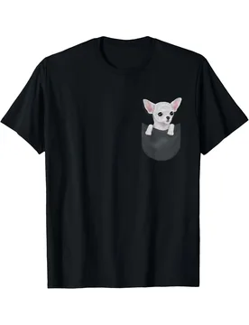 White Chihuahua Dog in Pocket Men'S Adults Black Short Sleeve Classic Fit T-Shirt - Aliexpress - FashionsVida