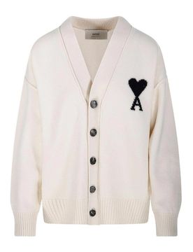 Cardigan Con Logo A Intarsio