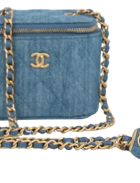 Blue Denim Coco Crush Vanity Bag - Chanel - FashionsVida