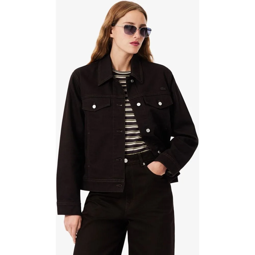 Chaqueta de mujer vaquera con botones de corte ajustado - Lacoste - FashionsVida