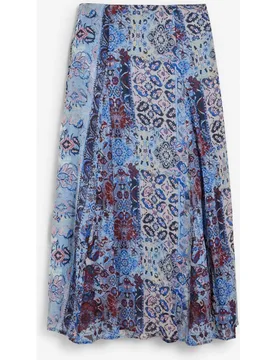 Falda midi estampada de talle alto - Scalpers - FashionsVida