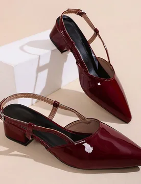 Talla pequeña, puede comprar una talla menos) 1 par de sandalias de tacón alto color albaricoque para adolescentes de talla grande, tela de unicolor - Shein - FashionsVida