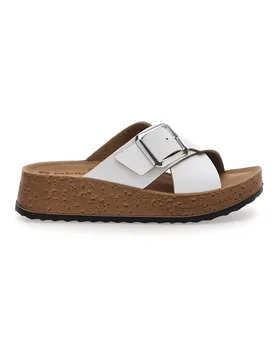 Ciabatte Nere Con Fasce Incrociate e Platform 42 PK 40 - Inblu - FashionsVida