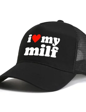 I Love My Milf baseball cap Black I MILFS Printed hat Casual Fashion caps mesh Breathable Snapback hats - Aliexpress - FashionsVida