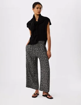 Pure Cotton Printed Wide Leg Trousers Black Mix female - Whistles - FashionsVida