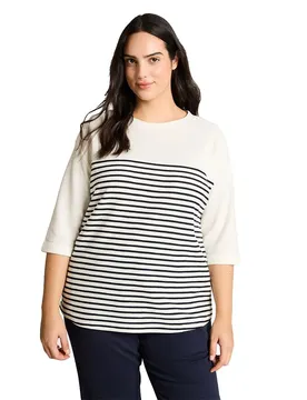T-shirt 1051963 Offwhite Navy Blue Stripe 50