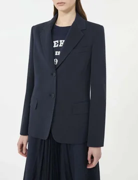 Blazer blu monopetto Weekend in jersey di cotone - Max Mara - FashionsVida