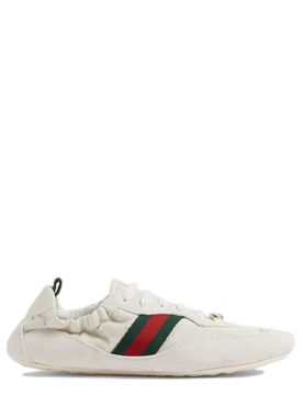 Inspired GG Canvas Sneaker with Suede Trim, Web Stripe Detail & Interlocking G Lace Hardware
