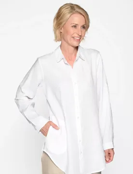 Longbluse, Hemdkragen, 1/1 Arm female - 42 - FashionsVida