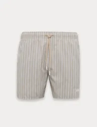 Quick Dry Pocketed Striped Swim Shorts Beige male