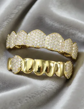 Pc Fashion Copper Inlaid Zircon Hip Hop Gold Silver Teeth Grillz Body Jewelry Cool CZ Tooth Party Essential Gift - Aliexpress - FashionsVida