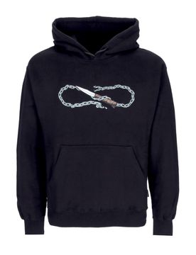 Felpa Cappuccio Uomo Logo Chain Hoodie Black