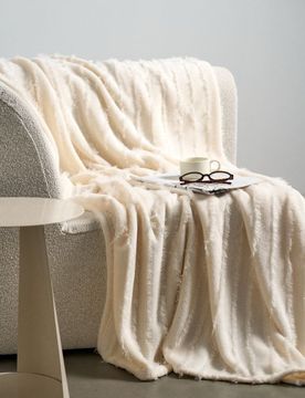 Sinsay - Coperta con frange - panna