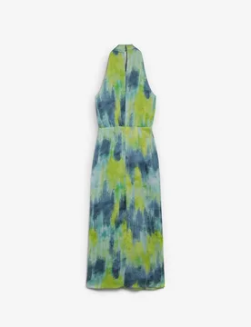Vestido midi tie-dye con escote halter cruzado - Scalpers - FashionsVida