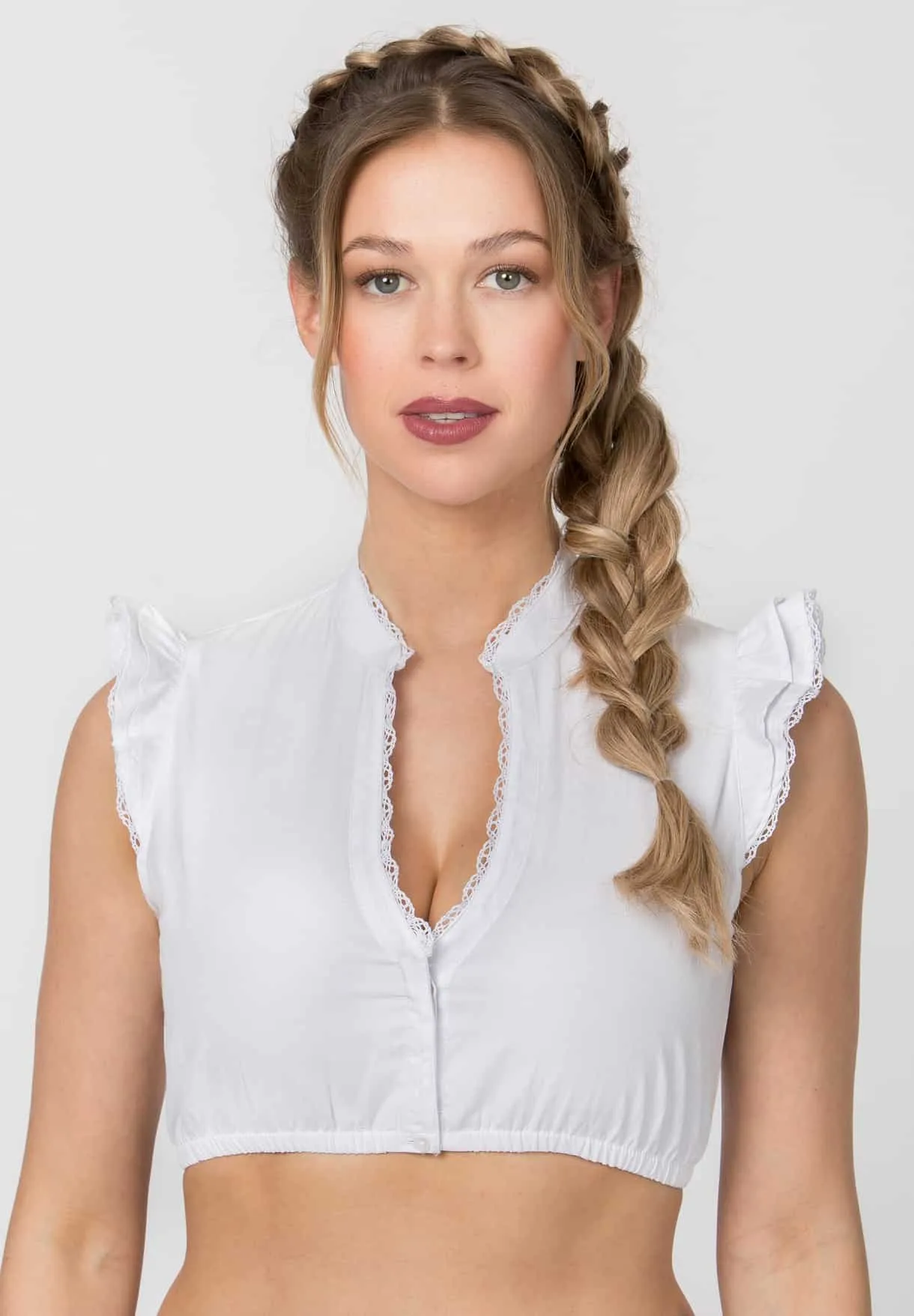 Dirndlbluse Fleur (weiss, Gr. 38) von für Damen, Oberteile, 55% Baumwolle, 45% Polyester - Stockerpoint - FashionsVida